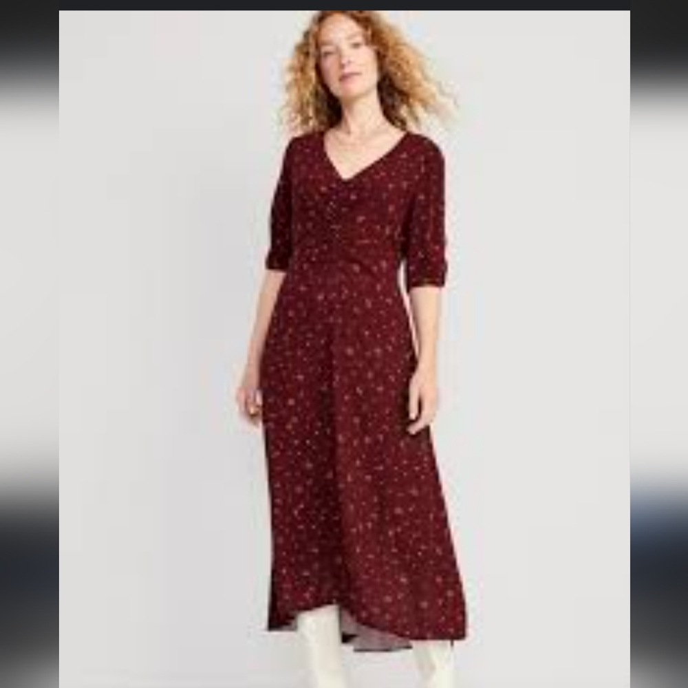 Old Navy Puff Sleeve Floral Midi Dress